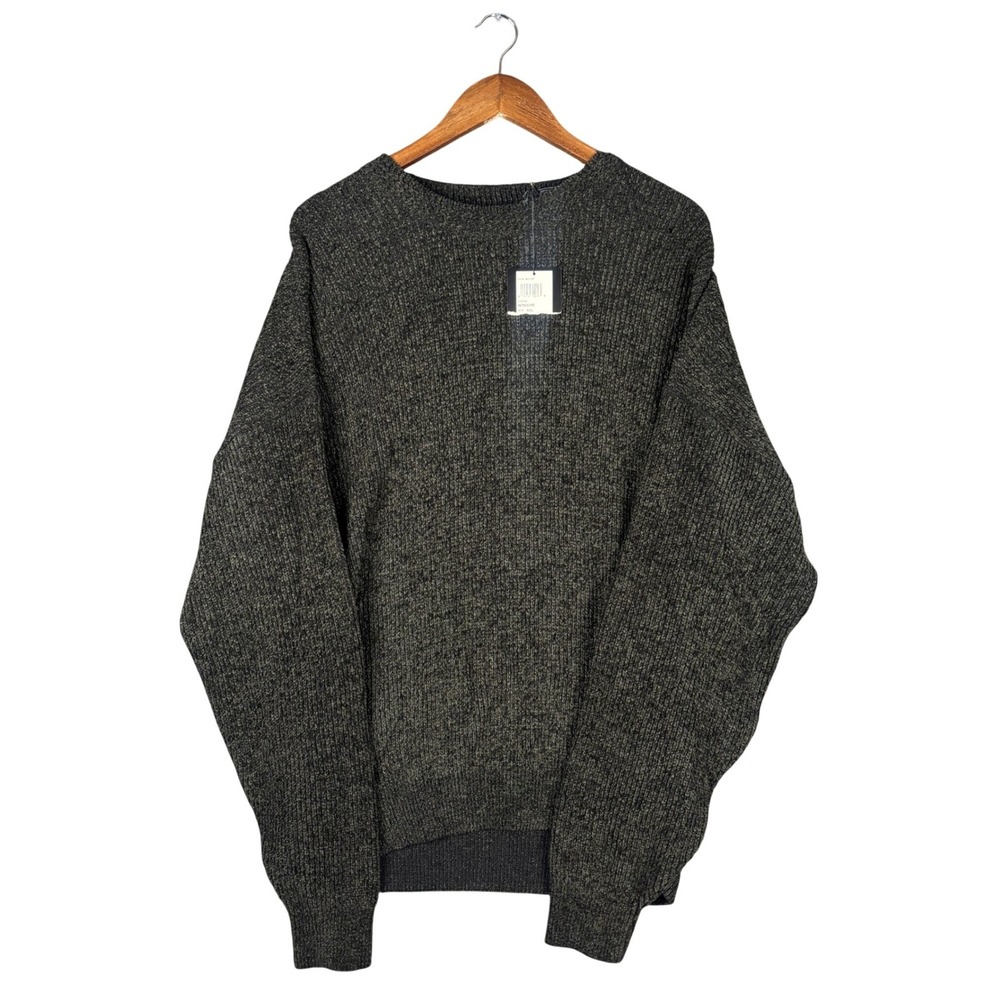 Preswick & Moore Men's Gray Wool Blend Ribbed Chunky Knit Sweater XXL Preppy